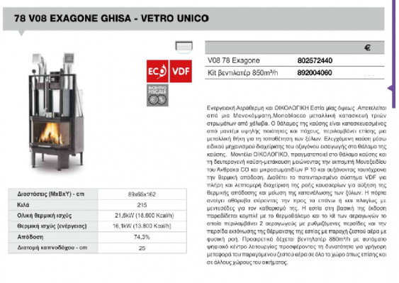 78 V08 EXAGONE ECOMONOBLOCCO GHISA_VETRO UNICO PALAZZETTI